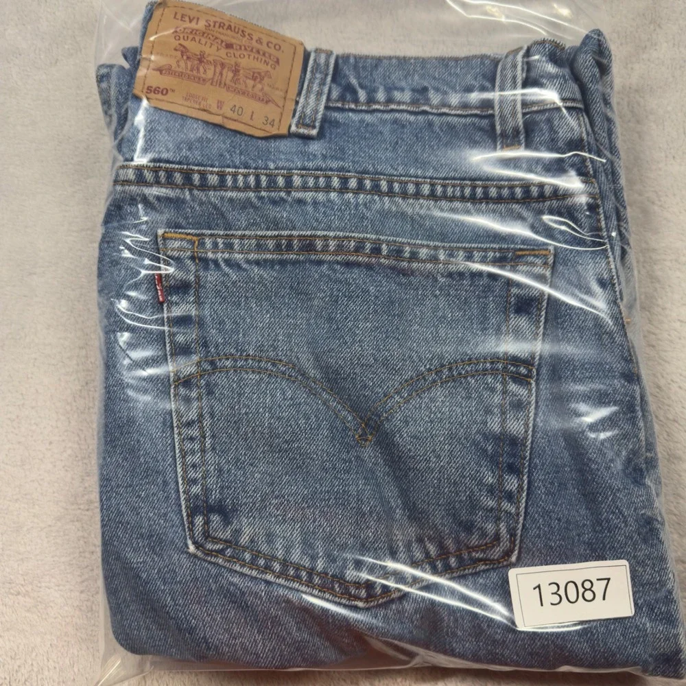 Levi's 560 Loose Fit Tapered Leg Jeans Mens 38x33 Blue Vintage Made in USA 90s‎